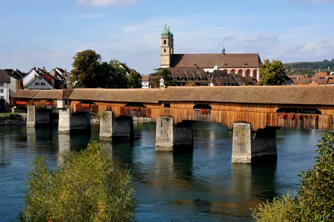 Holzbrücke bad säckingen (D) / stone (CH)